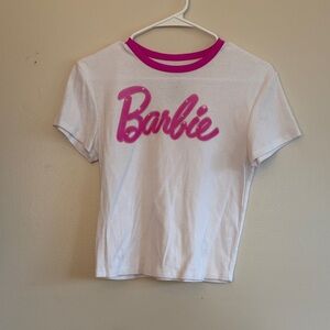 Barbie Pink Logo White Tee